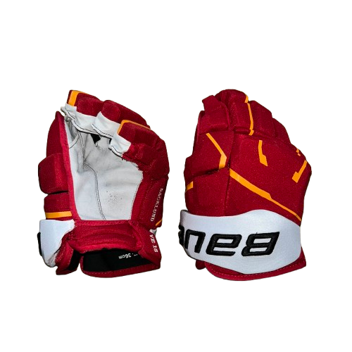 Bauer Vapor Hyperlite - Gant de protection NHL Pro d'occasion - Mikael Backlund (rouge/jaune/blanc)